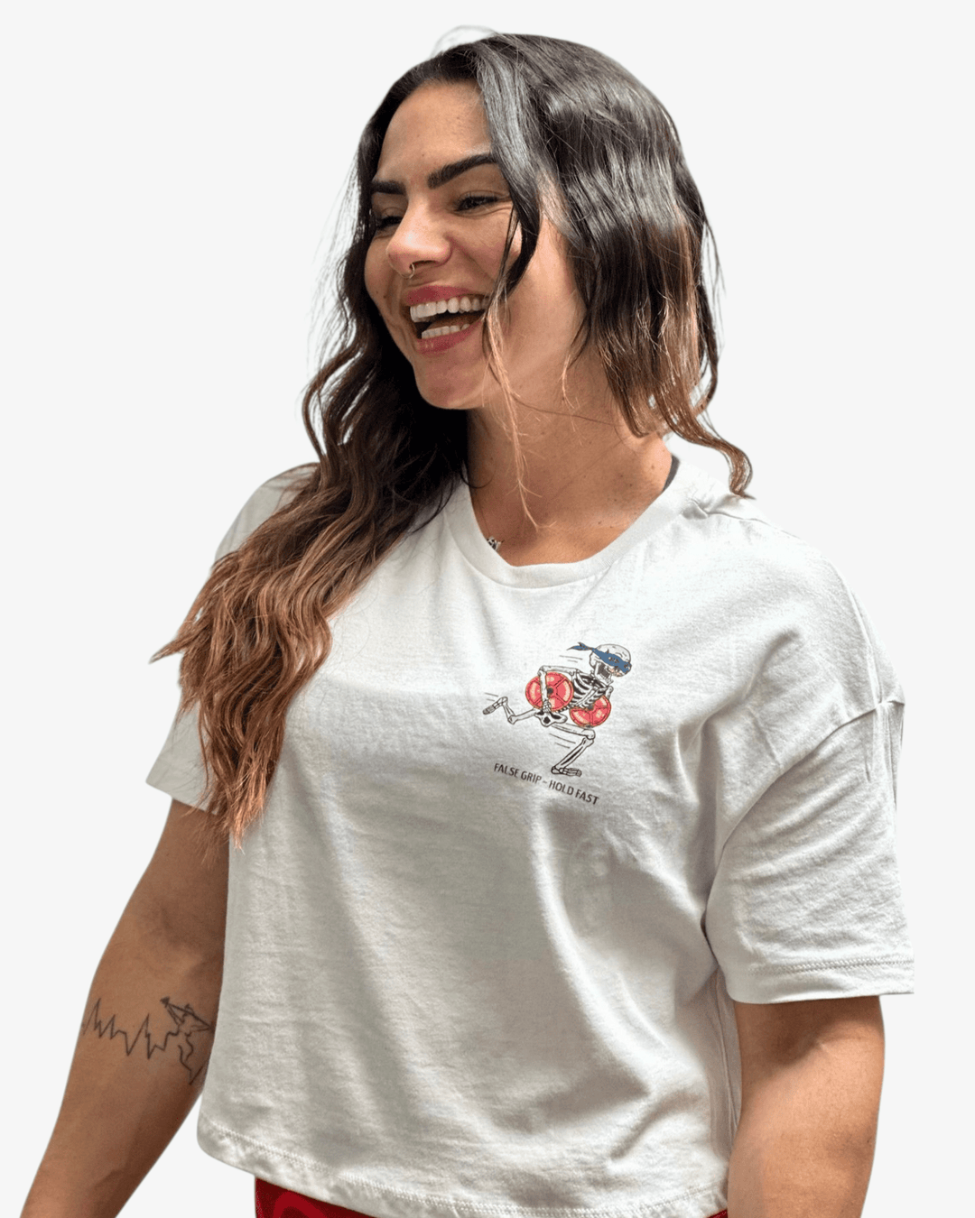 Crop T-Shirt Oversize FOREVER GAINS | Antique White - TugaSox Fitness Store