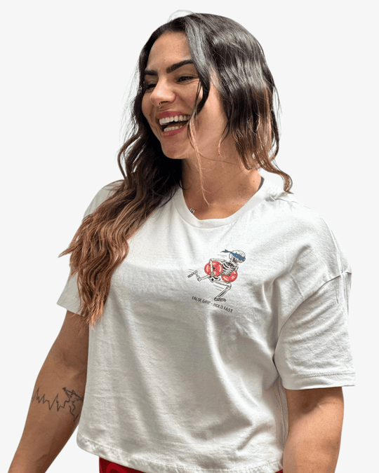 Crop T-Shirt Oversize FOREVER GAINS | Antique White - TugaSox Fitness Store