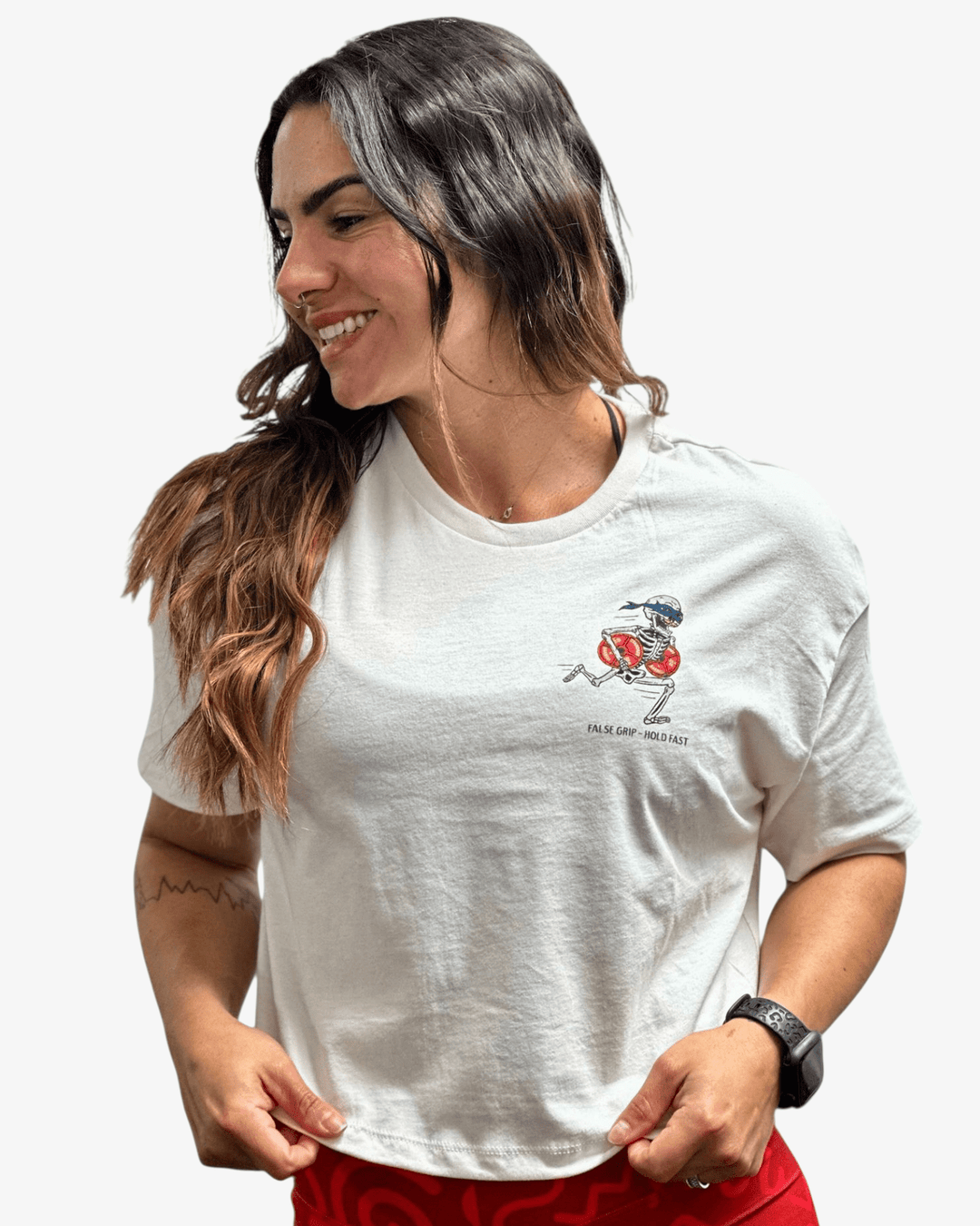 Crop T-Shirt Oversize FOREVER GAINS | Antique White - TugaSox Fitness Store