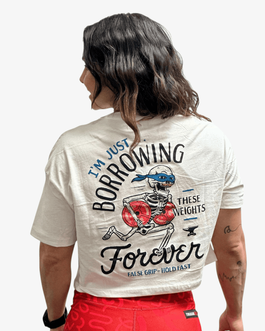 Crop T-Shirt Oversize FOREVER GAINS | Antique White - TugaSox Fitness Store