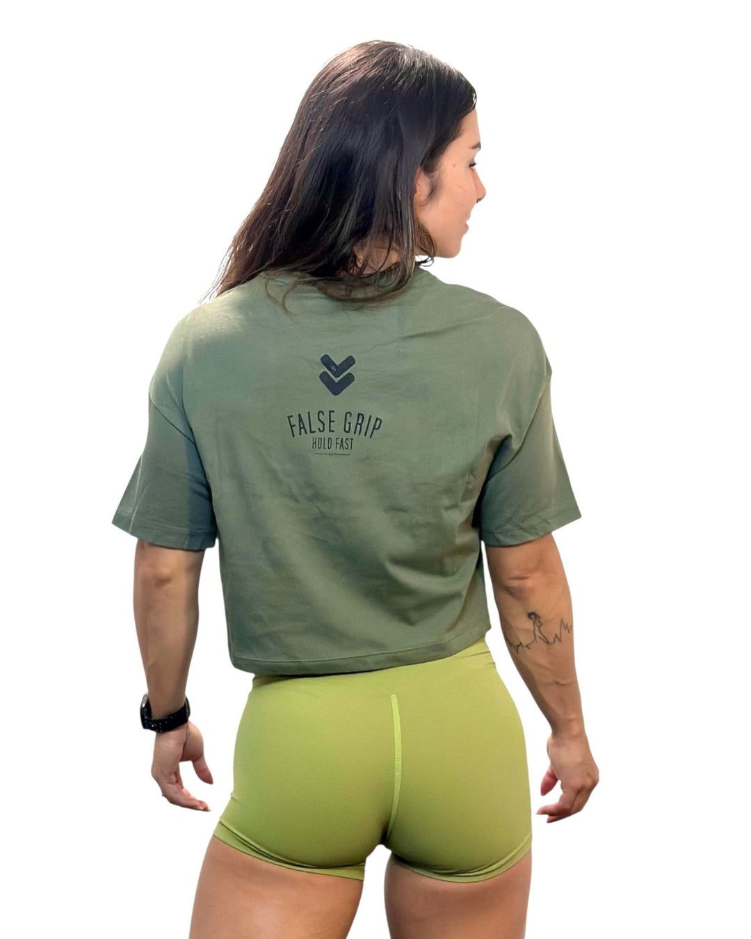 Crop T-Shirt Oversize UNICORN | Military Green - TugaSox Fitness Store