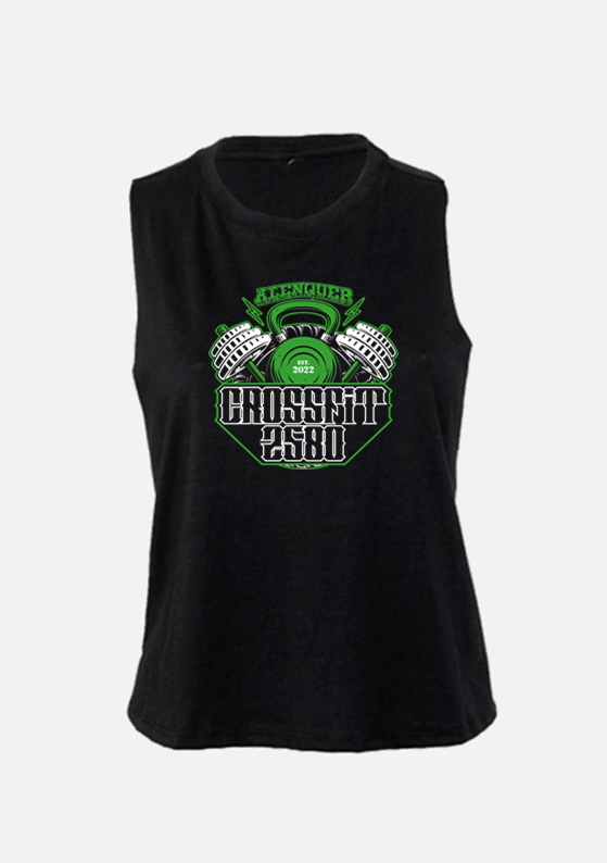 CROP TANK - CrossFit 2580 (Alenquer) - Black / Grey - TugaSox Fitness Store