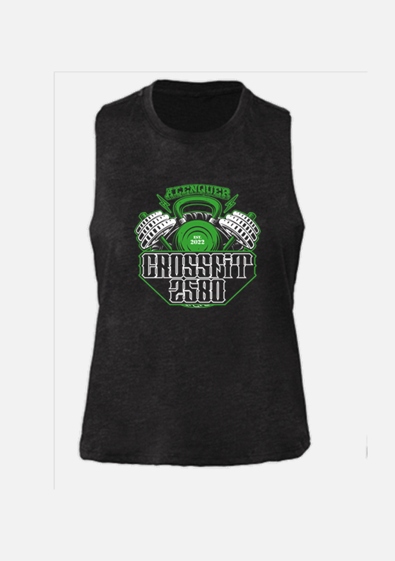 CROP TANK - CrossFit 2580 (Alenquer) - Black / Grey - TugaSox Fitness Store