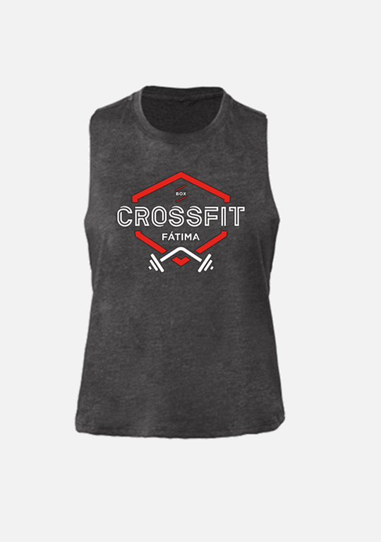 CROP TANK - CrossFit Fátima - Black / Grey / Teal - TugaSox Fitness Store