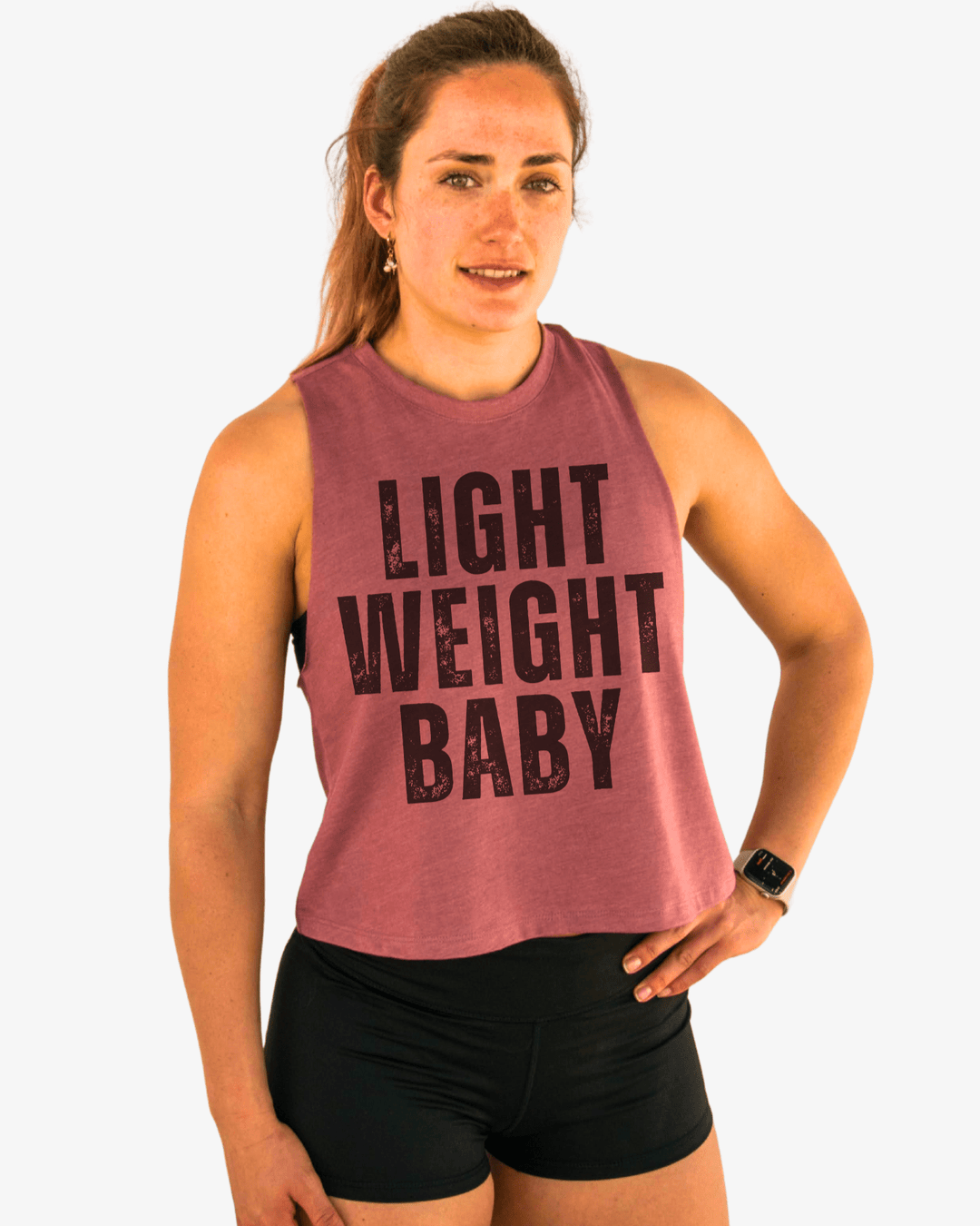 Crop Tank "Lightweight Babe" | Desert Rose - TugaSox Fitness Store