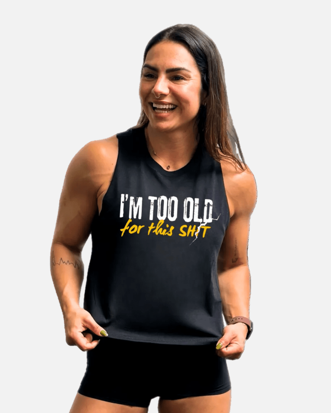 Crop Tank Too Old For This Sh*t - TugaSox Fitness Store