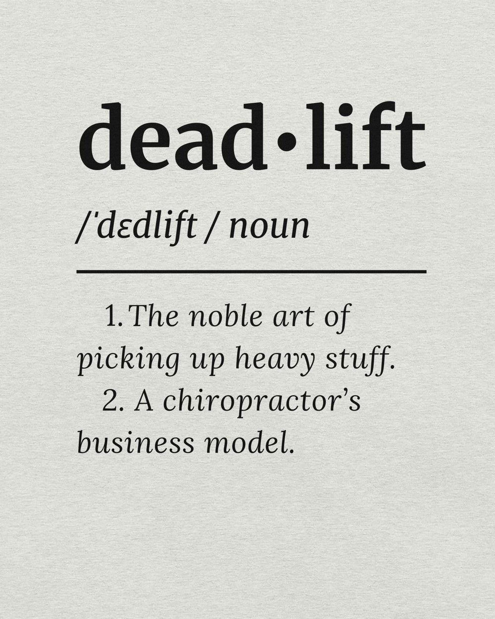 deadlift definition unisex tee frente design