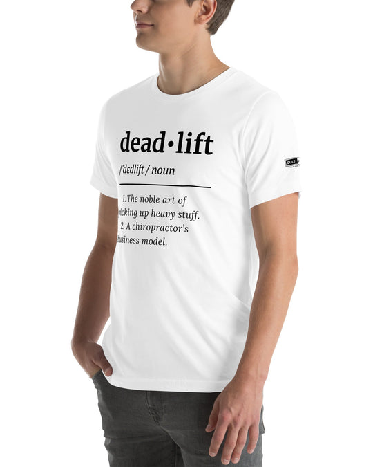 deadlift definition unisex tee frente esq