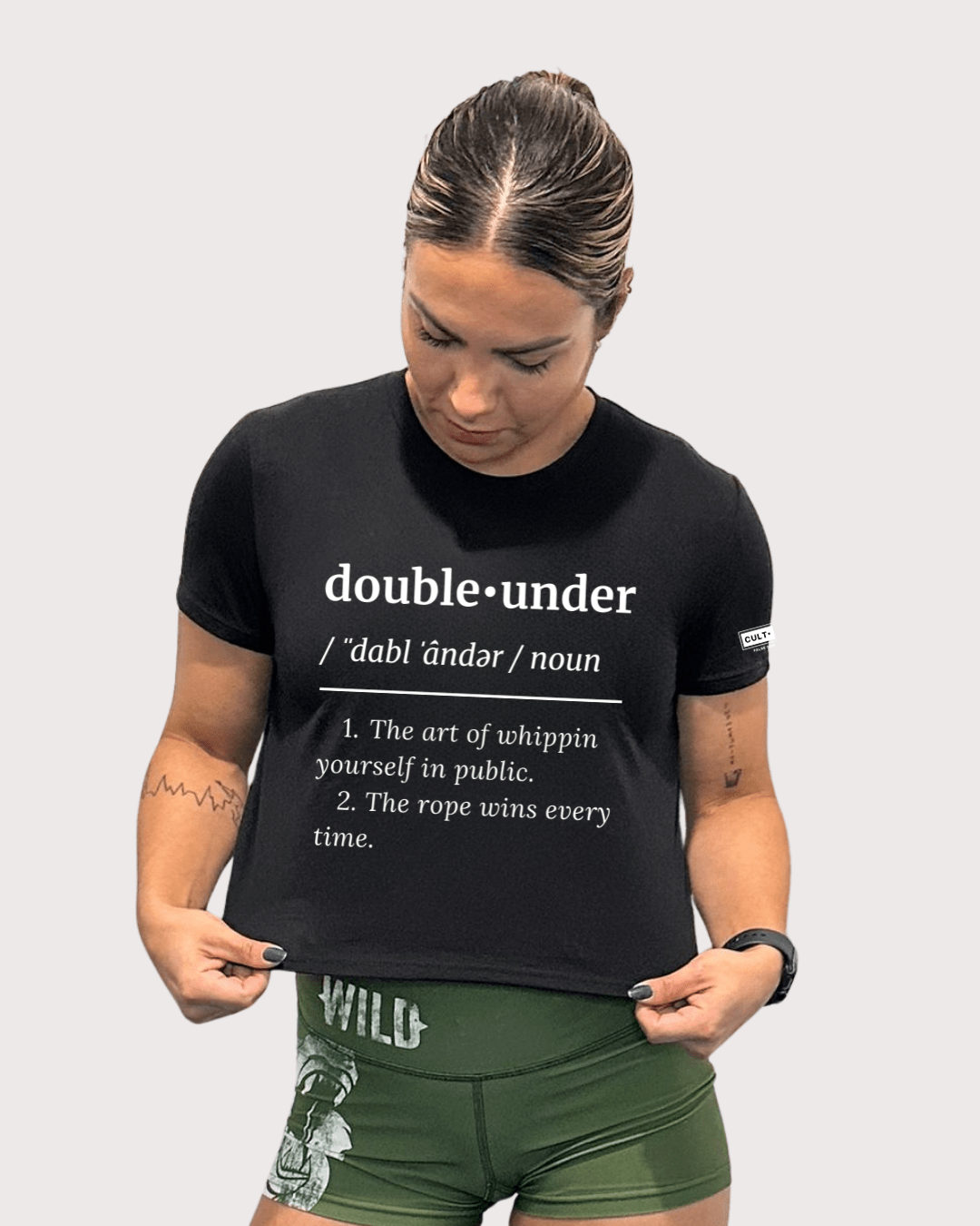 Double Under Definition Crop T-shirt | Cult - ionary Collection - TugaSox Fitness Store