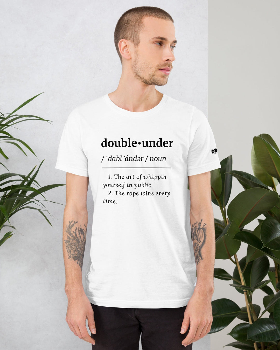 double unders definition unisex tee - white