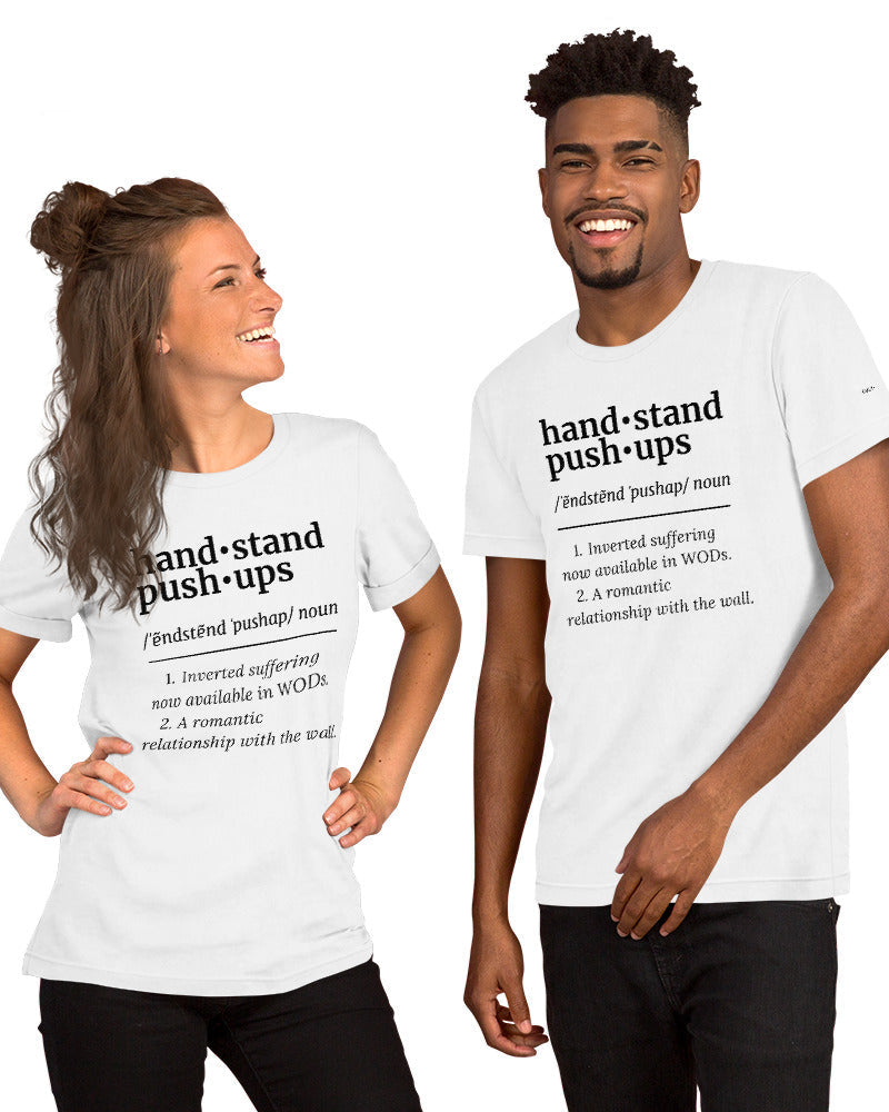 handstand push-ups definition unisex tee couple