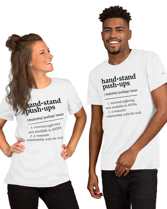 handstand push-ups definition unisex tee couple