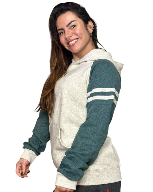 Hoodie Unissexo Retro Varsity – Forest Stripes | TugaSox - TugaSox Fitness Store