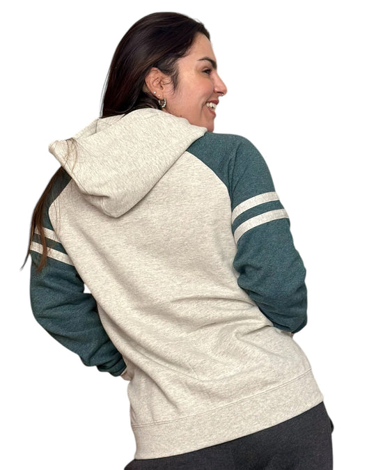 Hoodie Unissexo Retro Varsity – Forest Stripes | TugaSox - TugaSox Fitness Store