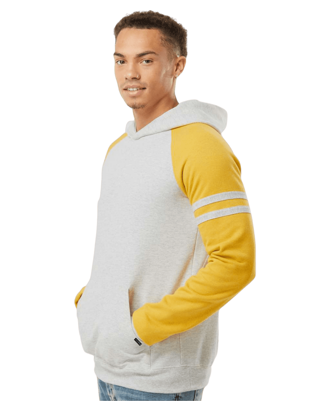 Hoodie Unissexo Retro Varsity – Yellow Stripes | TugaSox - TugaSox Fitness Store
