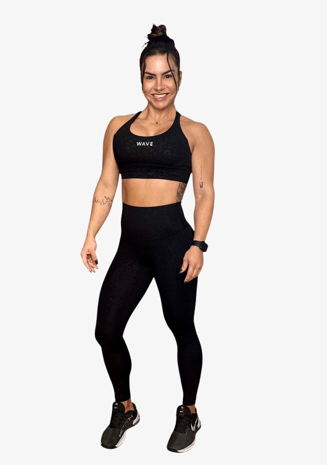 Leggings Wave Fitness - Black Leopard - TugaSox Fitness Store