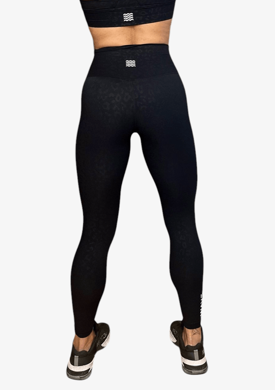 Leggings Wave Fitness - Black Leopard - TugaSox Fitness Store