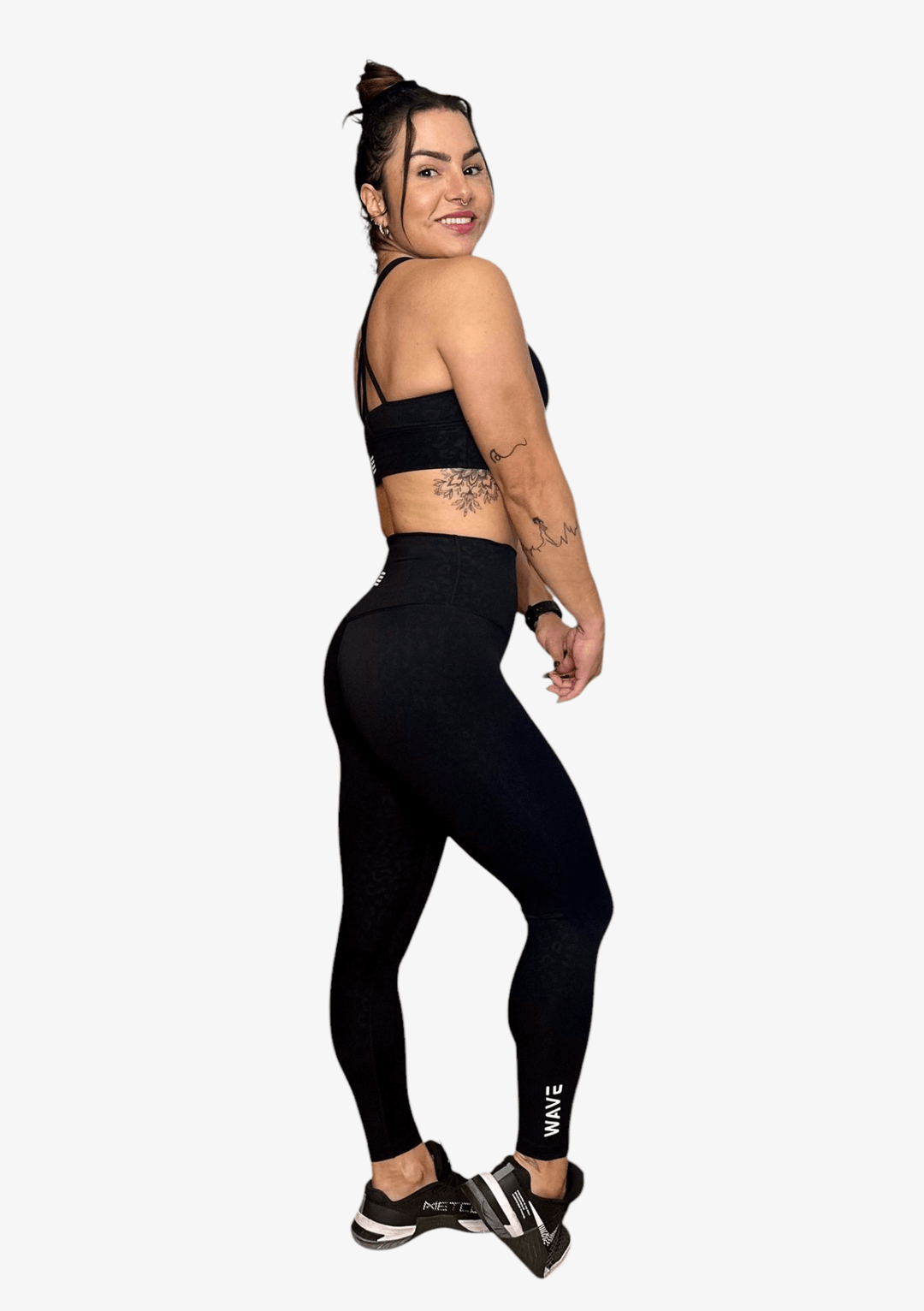 Leggings Wave Fitness - Black Leopard - TugaSox Fitness Store