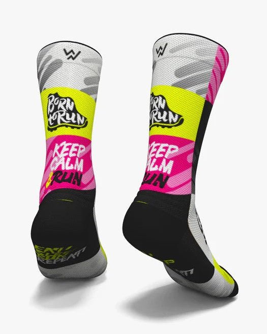 Meias Desportivas BORN TO RUN | Fluor - TugaSox Fitness Store