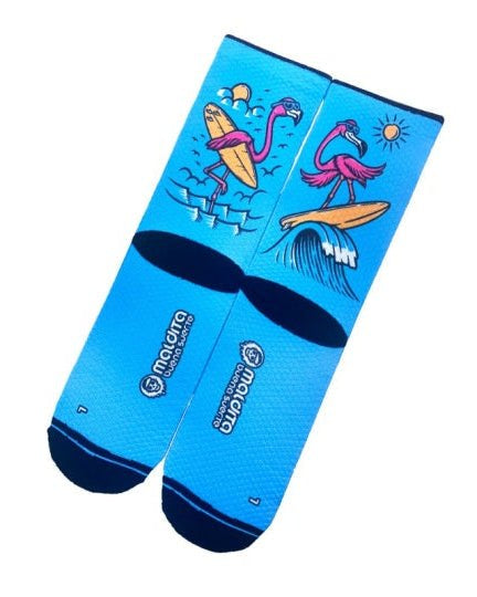 Meias Desportivas FLAMINGOS | Azul - TugaSox Fitness Store