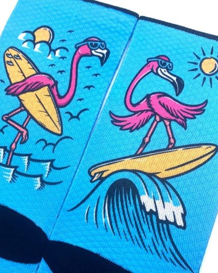 Meias Desportivas FLAMINGOS | Azul - TugaSox Fitness Store