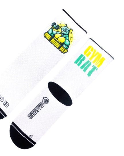 Meias Desportivas GYM RAT | White - TugaSox Fitness Store
