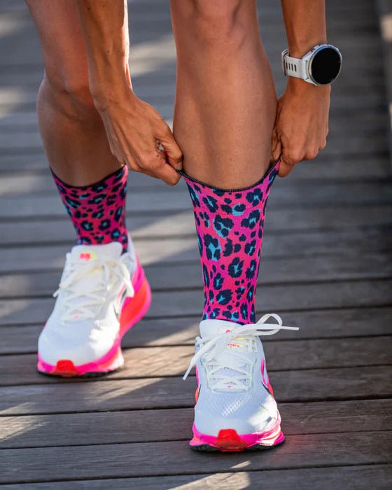 Meias Desportivas PINK LEOPARD - TugaSox Fitness Store