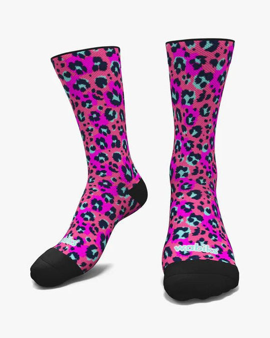Meias Desportivas PINK LEOPARD - TugaSox Fitness Store