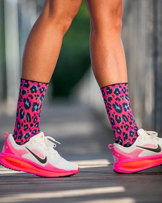 Meias Desportivas PINK LEOPARD - TugaSox Fitness Store