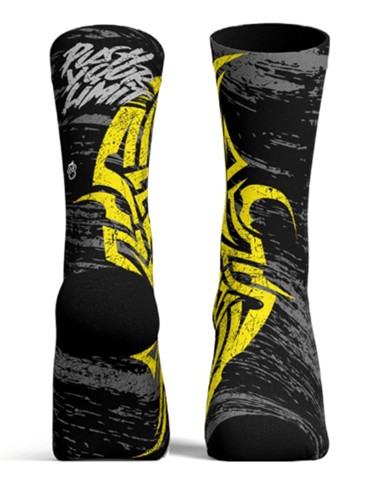 Meias desportivas PUSH YOUR LIMITS | Yellow - TugaSox Fitness Store