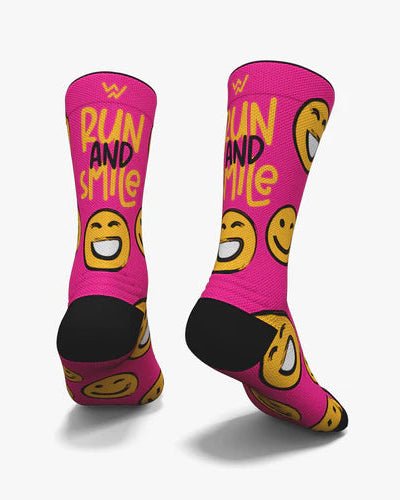 Meias Desportivas RUN AND SMILE - Pink - TugaSox Fitness Store