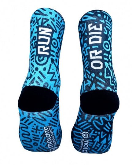 Meias Desportivas RUN OR DIE | Blue - TugaSox Fitness Store