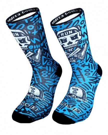 Meias Desportivas RUN OR DIE | Blue - TugaSox Fitness Store