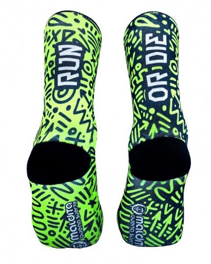 Meias Desportivas RUN OR DIE | Green - TugaSox Fitness Store