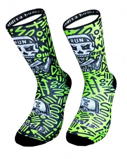Meias Desportivas RUN OR DIE | Green - TugaSox Fitness Store