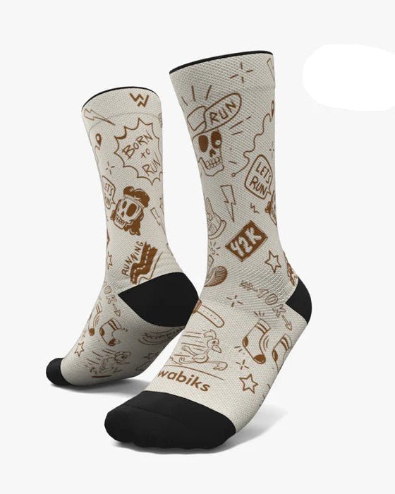 Meias Desportivas RUN TATTOO - | Sand - TugaSox Fitness Store