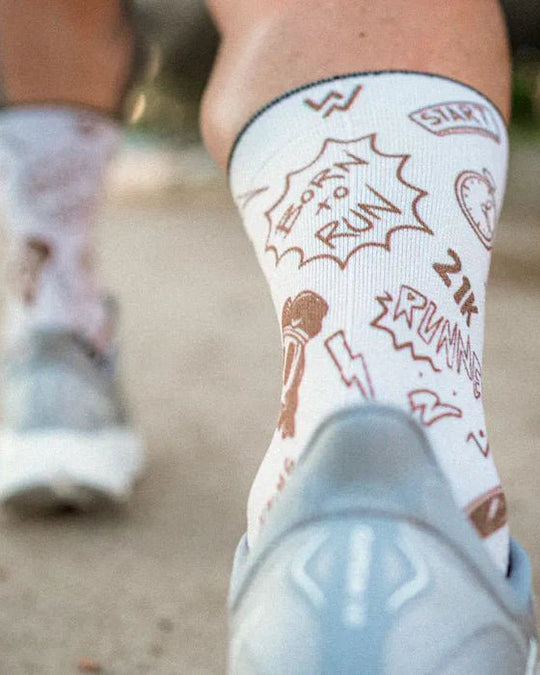 Meias Desportivas RUN TATTOO - | Sand - TugaSox Fitness Store