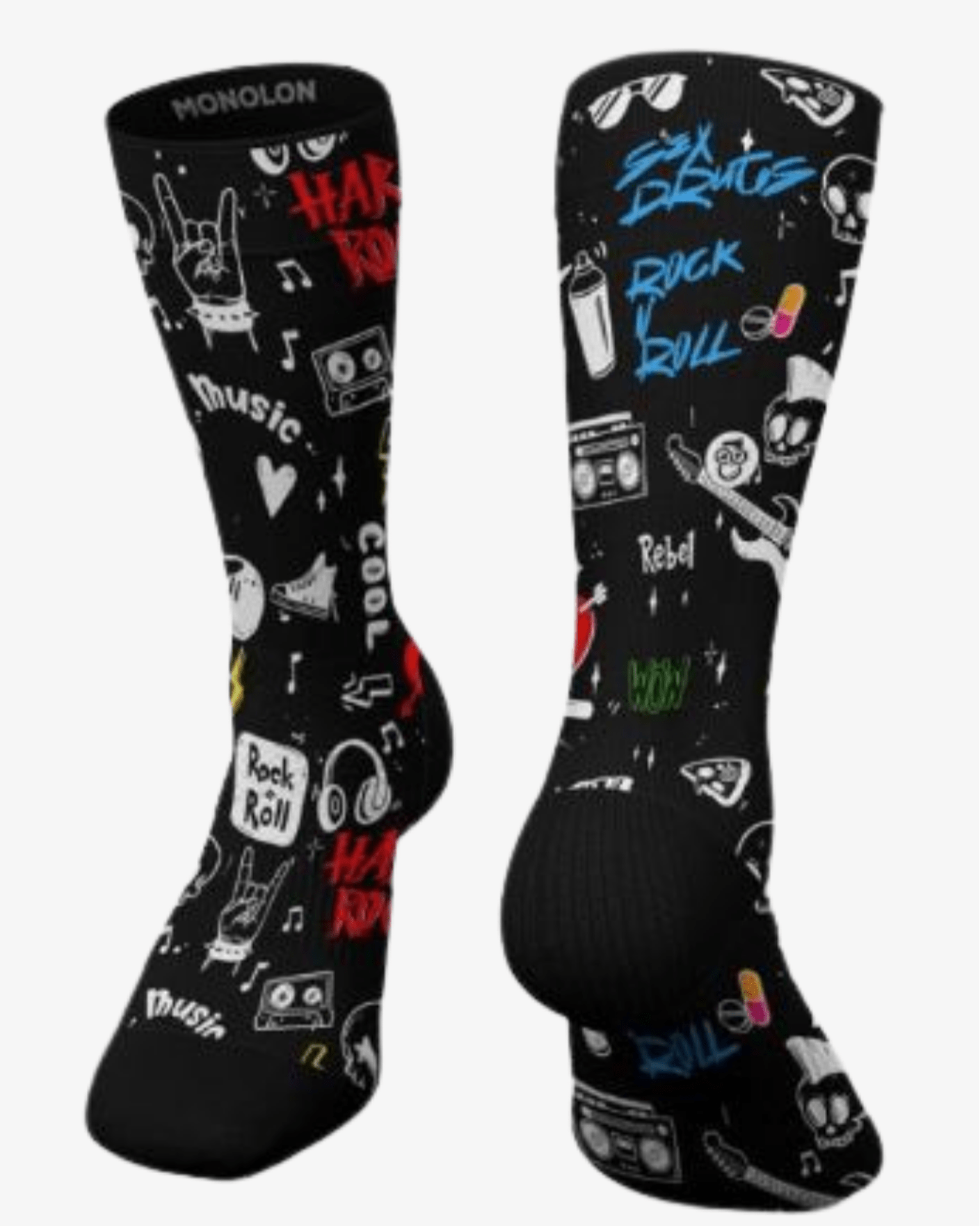 Meias Desportivas SEX, DRUGS & ROCK N'ROLL - TugaSox Fitness Store