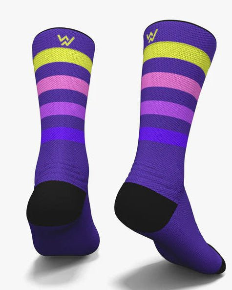 Meias Desportivas STRIPES Purple - TugaSox Fitness Store