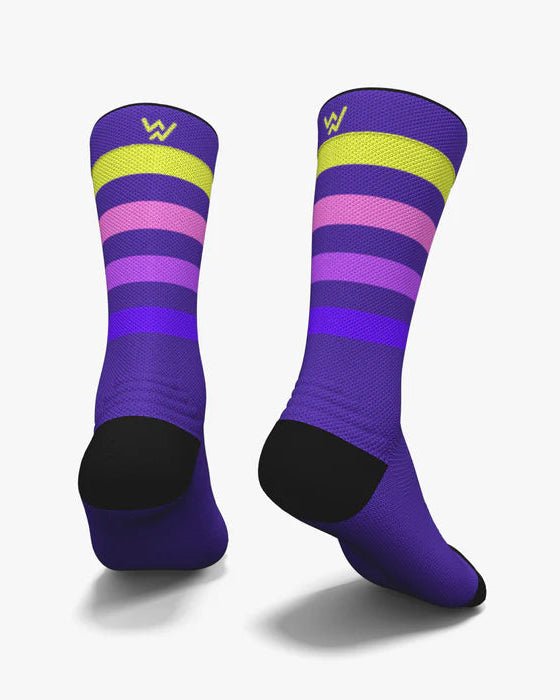 Meias Desportivas STRIPES Purple - TugaSox Fitness Store