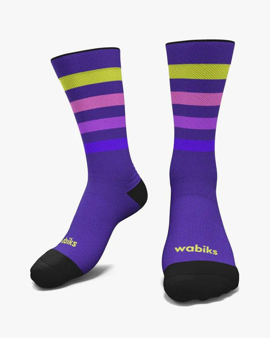 Meias Desportivas STRIPES Purple - TugaSox Fitness Store