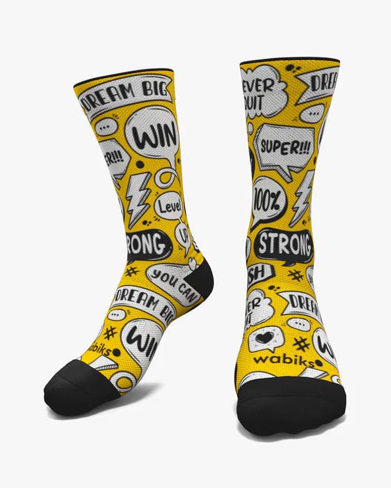 Meias Desportivas TALK - Amarelo - TugaSox Fitness Store