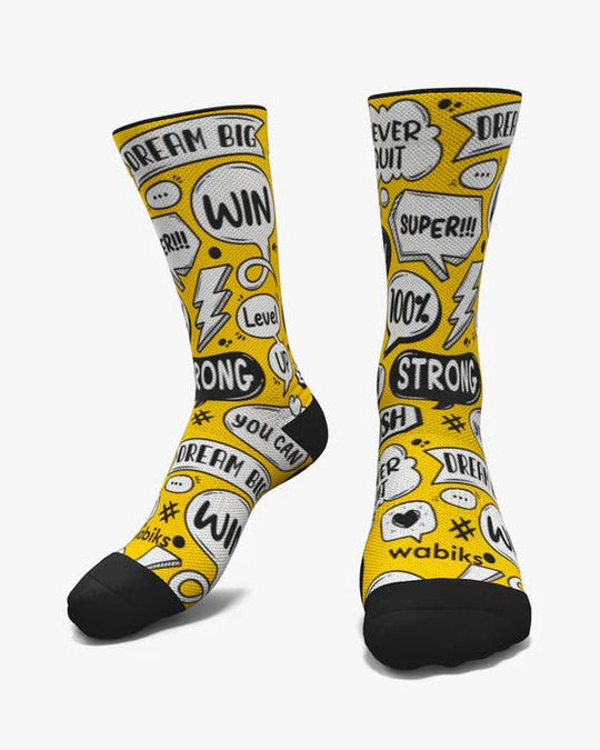 Meias Desportivas TALK - Amarelo - TugaSox Fitness Store