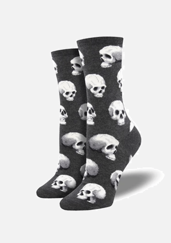 Meias FEMININAS Sacred skulls Black - TugaSox Fitness Store