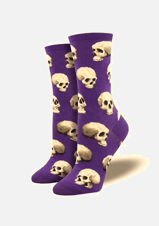 Meias FEMININAS Sacred skulls Purple - TugaSox Fitness Store