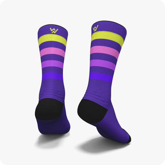 Calcetines de rayas unisex - Morado