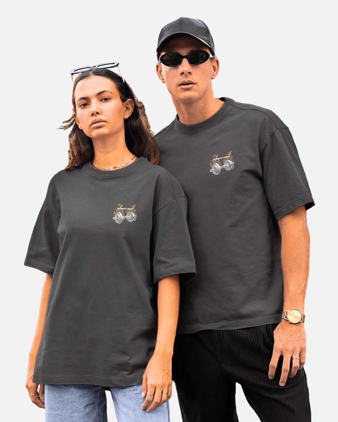 Oversize T-Shirt Dumbbells & Drama - TugaSox Fitness Store