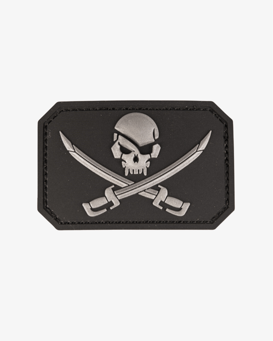 PATCH em PVC Pirate Skulls & Swords | Black - TugaSox Fitness Store
