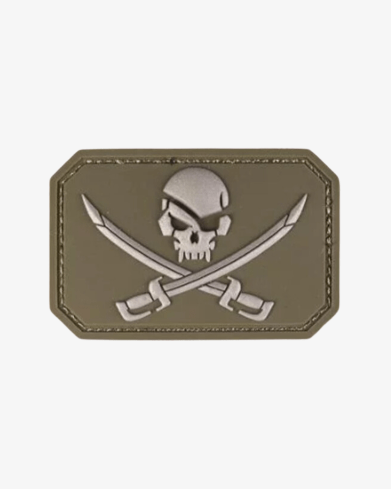 PATCH em PVC Pirate Skulls & Swords | Olive Green - TugaSox Fitness Store
