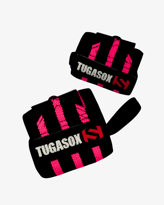 Punhos Elásticos - Black/Pink - TugaSox Fitness Store